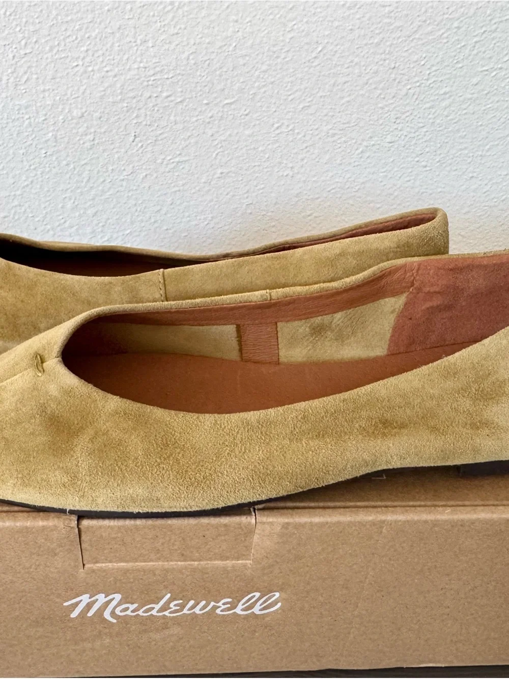 Madewell Olive Suede Square-Toe Ballet Flats size 7.5 New with box